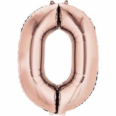 0 jaar versiering cijfer ballon rose goud