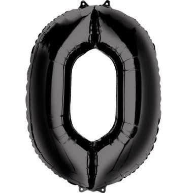 0 jaar versiering cijfer ballon zwart