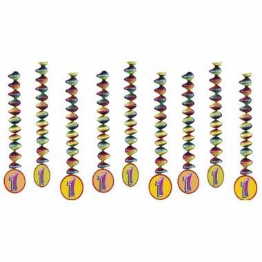 1 jaar versiering spiralen 9x stuks