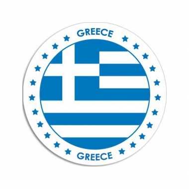 10x griekenland sticker rond 14,8 cm landen versiering