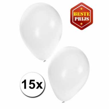 15 witte versiering ballonnen