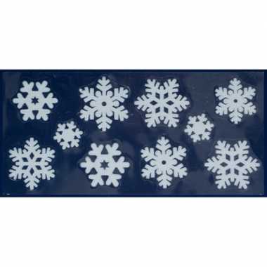 1x kerst raamversiering raamstickers witte sneeuwvlokken 23 x 49 cm