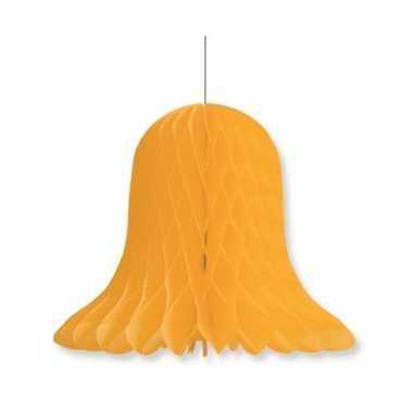 1x kerstversiering gouden kerstklokken lampionnen 30 cm