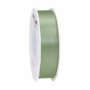 1x luxe hobby/versiering lichtgroene satijnen sierlinten 2,5 cm/25 mm x 25 meter