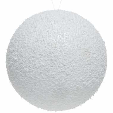 1x sneeuwversiering grote witte sneeuwballen 14 cm