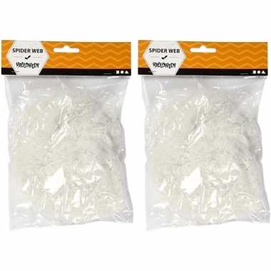2x witte spinnenraggen versiering 20 gram