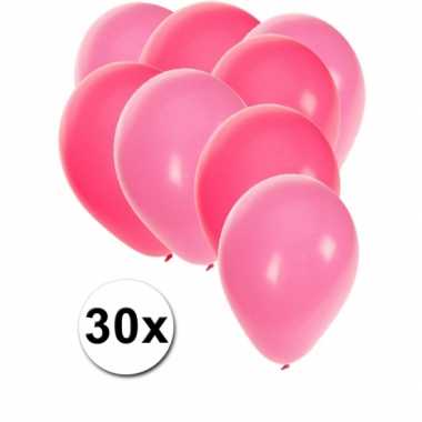 30x stuks party ballonnen 27 cm roze / lichtroze versiering