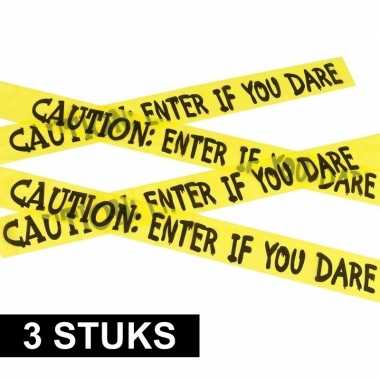 3x caution versieringlint geel 6 meter