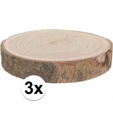 3x versiering boomschijf/pannen onderzetters/kaarsenbord 26 cm