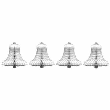 4x kerstklokken kerst versiering van papier