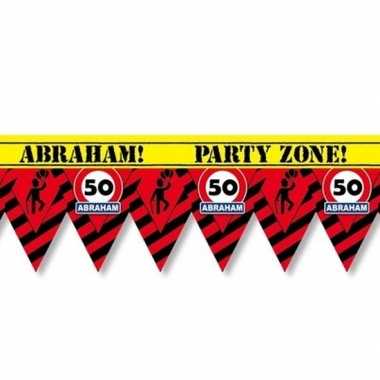 50 abraham party tape/markeerlint waarschuwing 12 m versiering