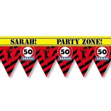 50 sarah party tape/markeerlint waarschuwing 12 m versiering