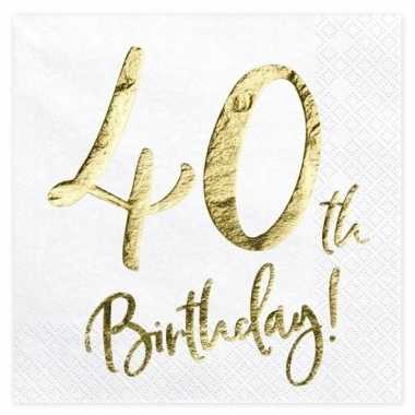 60x 40 Jaar Leeftijd Versiering Feest Servetten 33 Cm Versiering Net 40 Jaar Feest