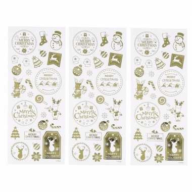 78x kerst versiering stickers goud