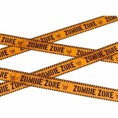 Caution versieringlint oranje 6 meter