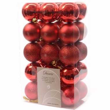 Christmas red kerstboom versiering kerstballen rood 30 x