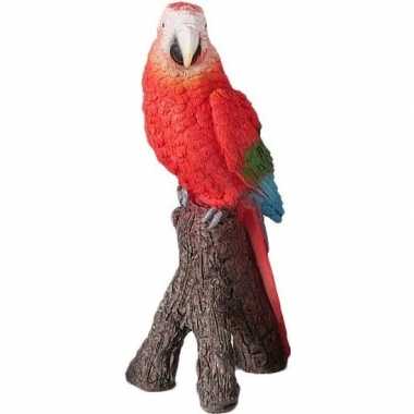 Dierenbeeld rode ara papegaai vogel 21 cm versiering