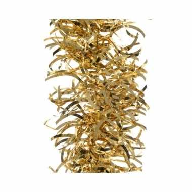 Gouden golf kerstslinger 10 cm breed x 270 cm kerstversiering