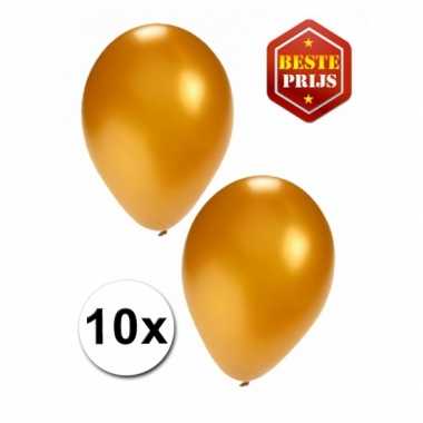 Gouden versiering ballonnen 10 stuks