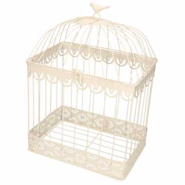 Home versiering vogelkooi wit 20 x 28 cm