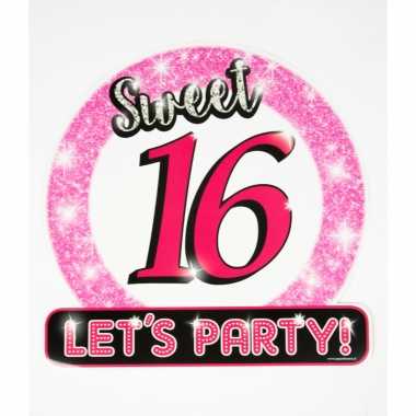 Hulde stopbord 16 jaar verjaardags sweet 16 feestversiering