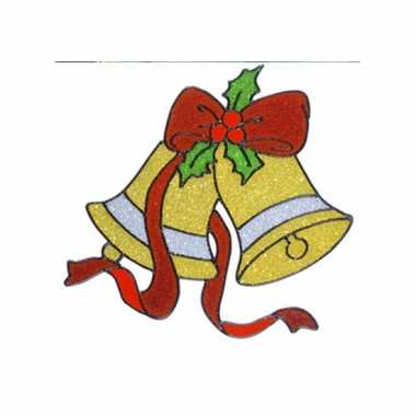 Kerst raamstickers/raamversiering kerstklokken plaatjes 18 cm