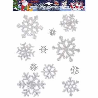 Kerst raamstickers/raamversiering sneeuwvlokken plaatjes 11 stuks