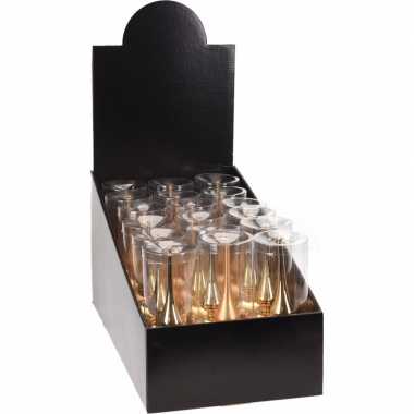 Kerstboom versiering mat gouden piek 21 cm glas