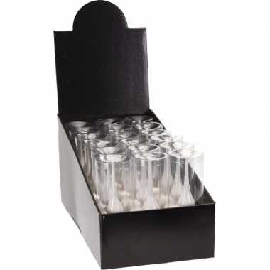 Kerstboom versiering piek wit glanzend 21 cm glas