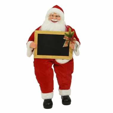 Kerstman met krijtbord versiering pop/kerstpop beeld 60 cm