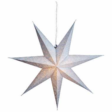 Kerstversiering zilveren papier versiering kerststerren 60 cm