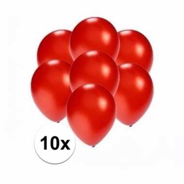 Mini metallic rode versiering ballonnen 10 stuks