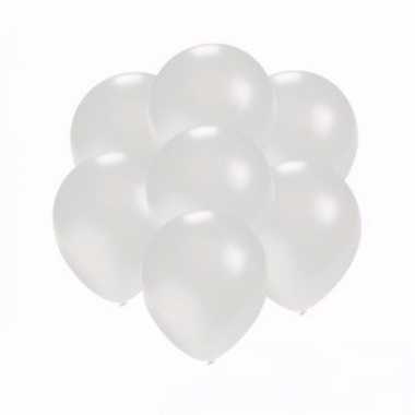Mini metallic witte versiering ballonnen 75 stuks