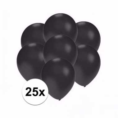 Mini metallic zwarte versiering ballonnen 25 stuks