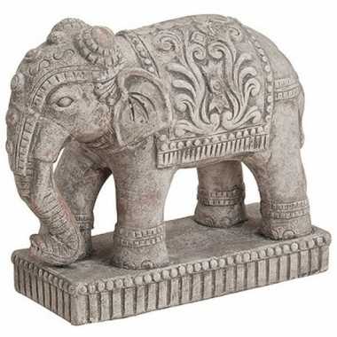 Olifant dieren beeldje grijs 27 cm woonversiering