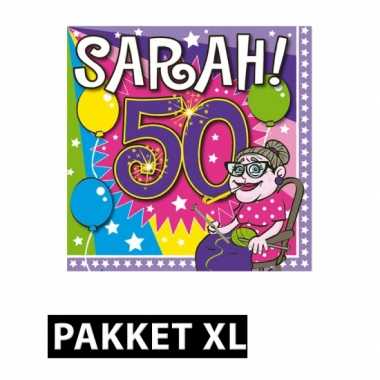 Sarah 50 jaar leeftijd themafeest pakket xl versiering/versiering