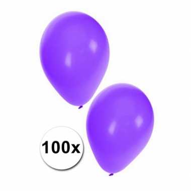 Versierings ballonnen paars, 100 st