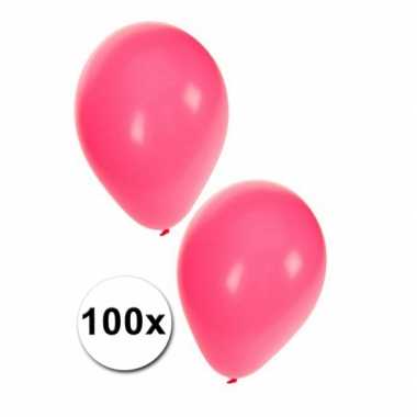 Versierings ballonnen roze, 100 st