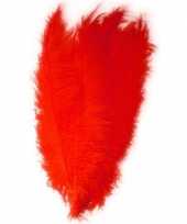 10x grote versiering veren struisvogelveren rood 50 cm