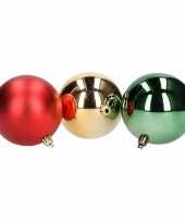 10x kerstboom versiering kerstballen mix rood groen 8cm