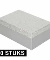 10x kerstversiering kadodoosje cadeaudoosje zilver glitter 19 cm