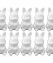 10x piepschuim konijnen hazen versierings 8 cm hobby