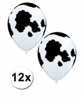12 versiering ballonnen koeien print 28 cm