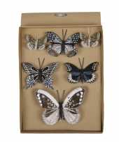 18x stuks versiering vlinders op clip 5 8 12 cm