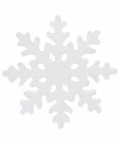 1x grote witte ijsbloemen sneeuwvlokken kerstversiering kerstversiering 25 cm