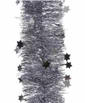 1x lila glitter kerstslingers 10 cm breed x 270 cm kerstversiering