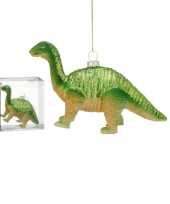 1x versieringhangers figuurtjes glazen dinosaurus groen 16 cm