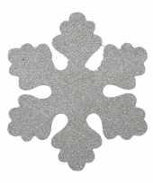 1x zilveren versiering sneeuwvlok van foam 40 cm