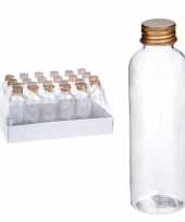 24x stuks diy cadeau versiering flesjes met dop kunststof 4 x 15cm