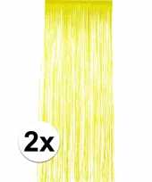 2x geel versiering deurgordijn